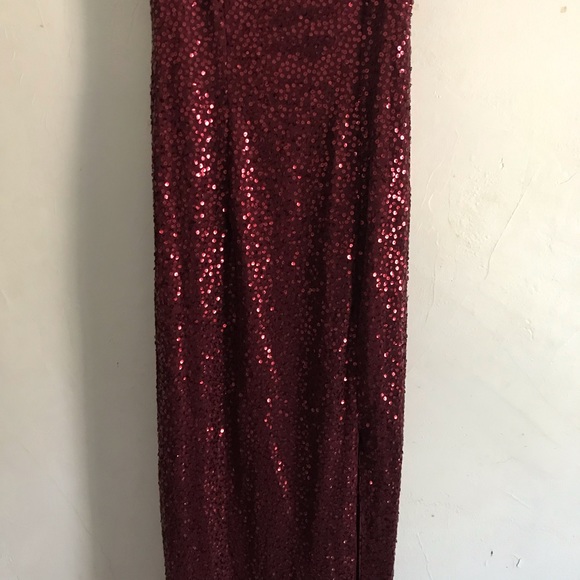 Adrianna Papell Sequin Mermaid Dress in Deep Wine - Picture 4 of 7